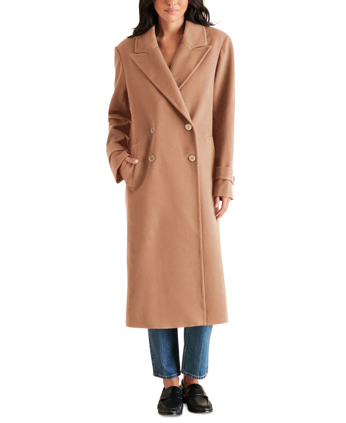 Steve Madden Women's Prince Double-breasted Trench Coat In Camel