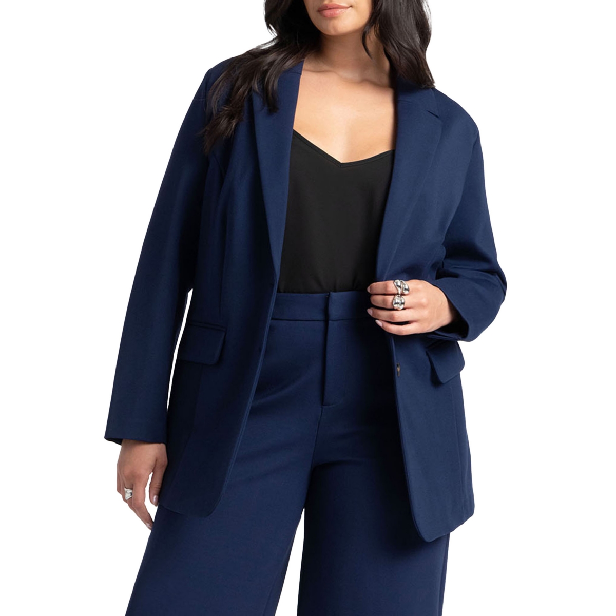 Eloquii Plus Size The Ultimate Stretch Long Two Button Blazer