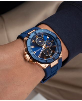 Men's Multi-Function Blue Silicone Watch 46mm