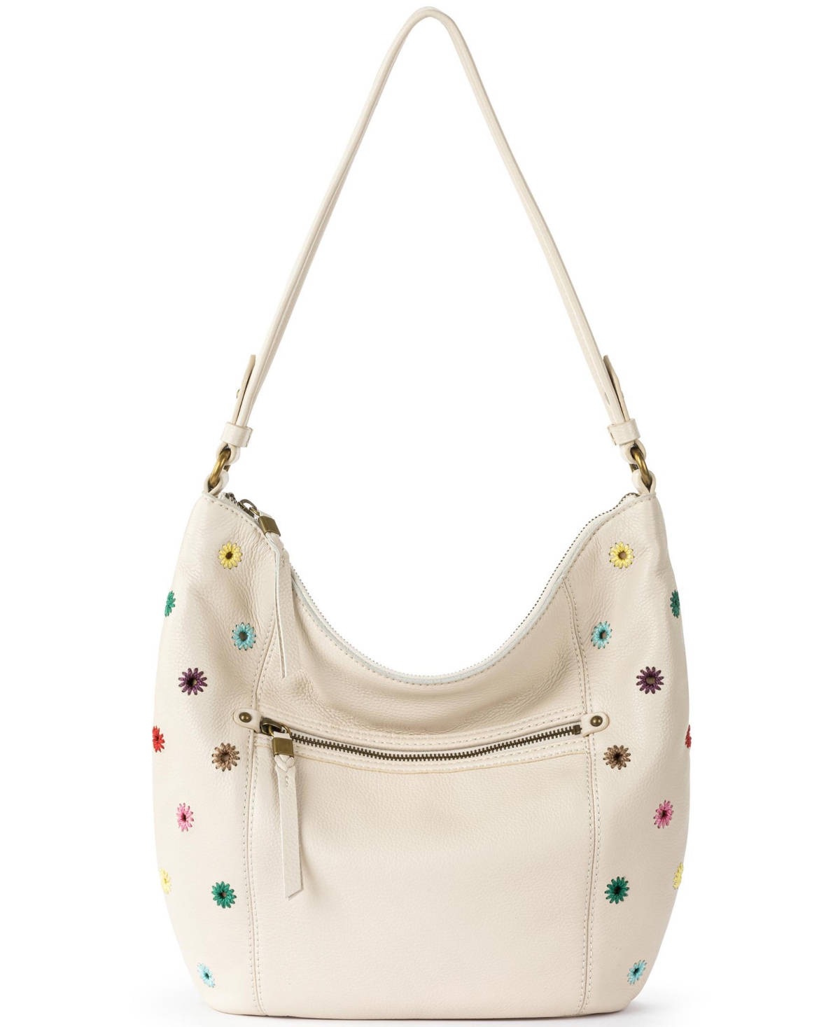 The Sak Women s Sequoia Leather Hobo Bag Stone Multi Eyelet Smart Closet