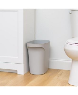 6 Gallon / 24 Quart Plastic Wastebasket Trash Cans for Home, Office, Bedroom, Bathroom, Gray, 2-Pack