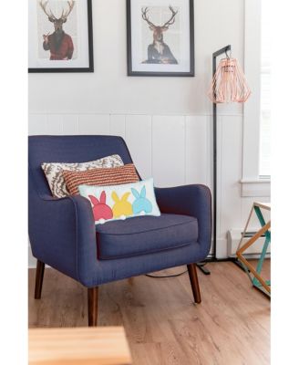 Easter Spring Themed Bunny Bum Spring Applique Small/Petite Accent Pillow, 10" x 20"