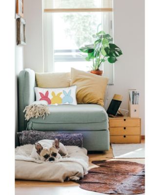 Easter Spring Themed Bunny Bum Spring Applique Small/Petite Accent Pillow, 10" x 20"