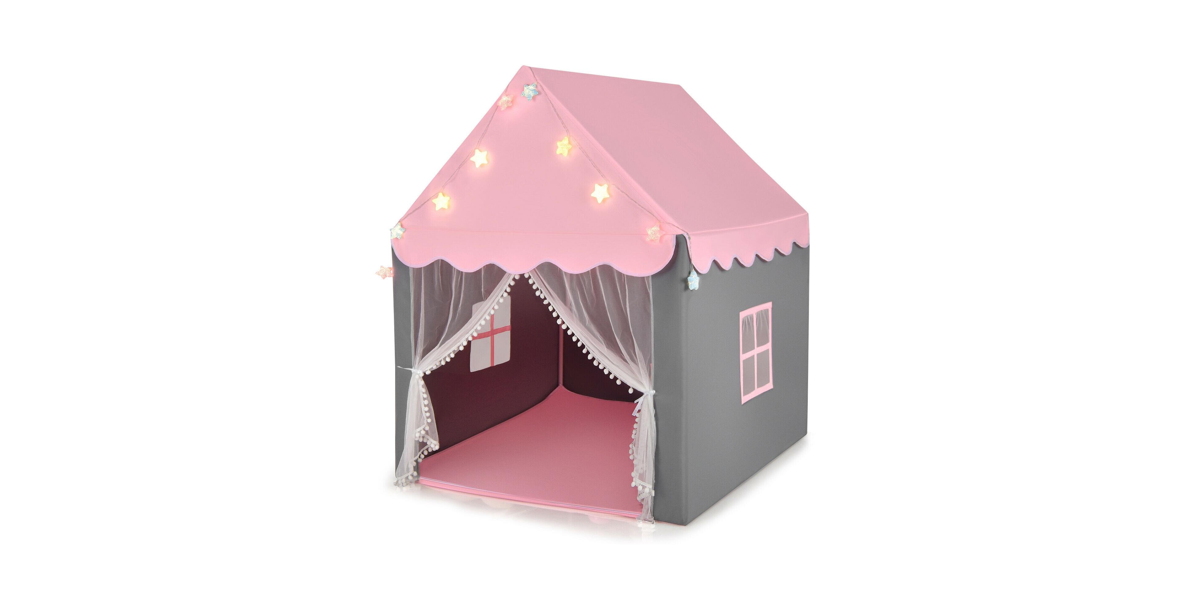 Skonyon Kids Playhouse Tent with Star Lights and Mat