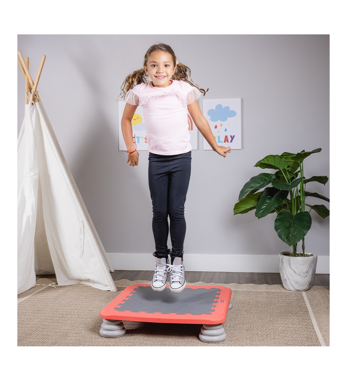 Bintiva Mini Square Trampoline for Kids