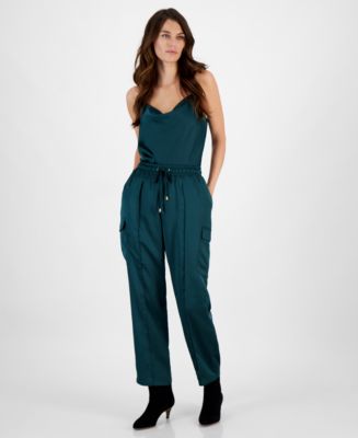 High-Rise Drawstring Cargo Pants