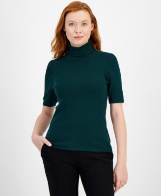 Anne Klein - Women's Half-Sleeve Turtleneck Sweater