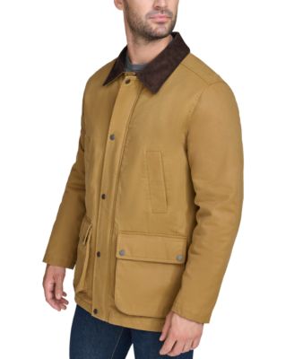 Men's Corduroy-Shirt-Collar Waxed Rain Jacket  