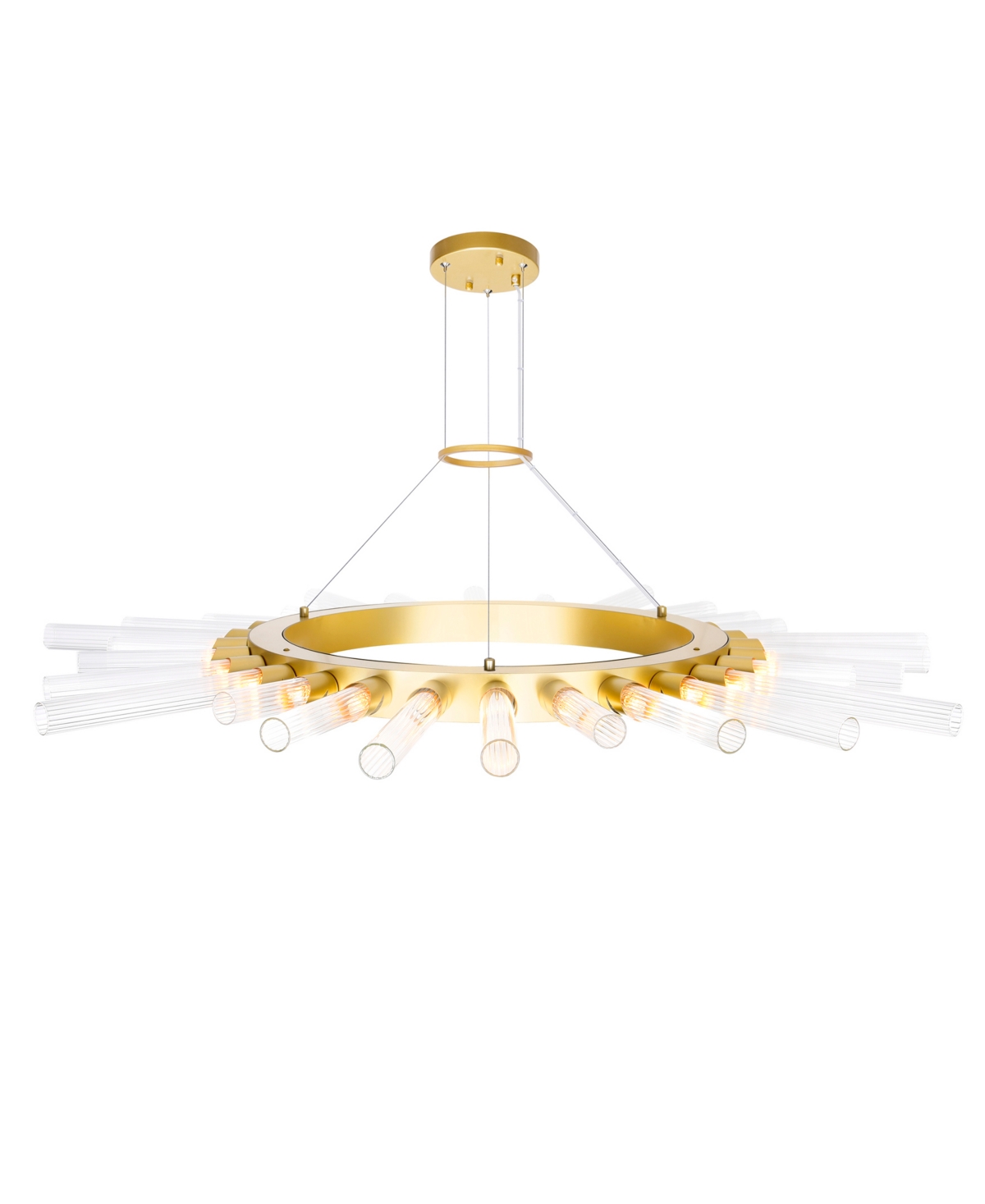 Shop Cwi Lighting 2" Metal Collar 28 Light Chandelier In Satin Gold