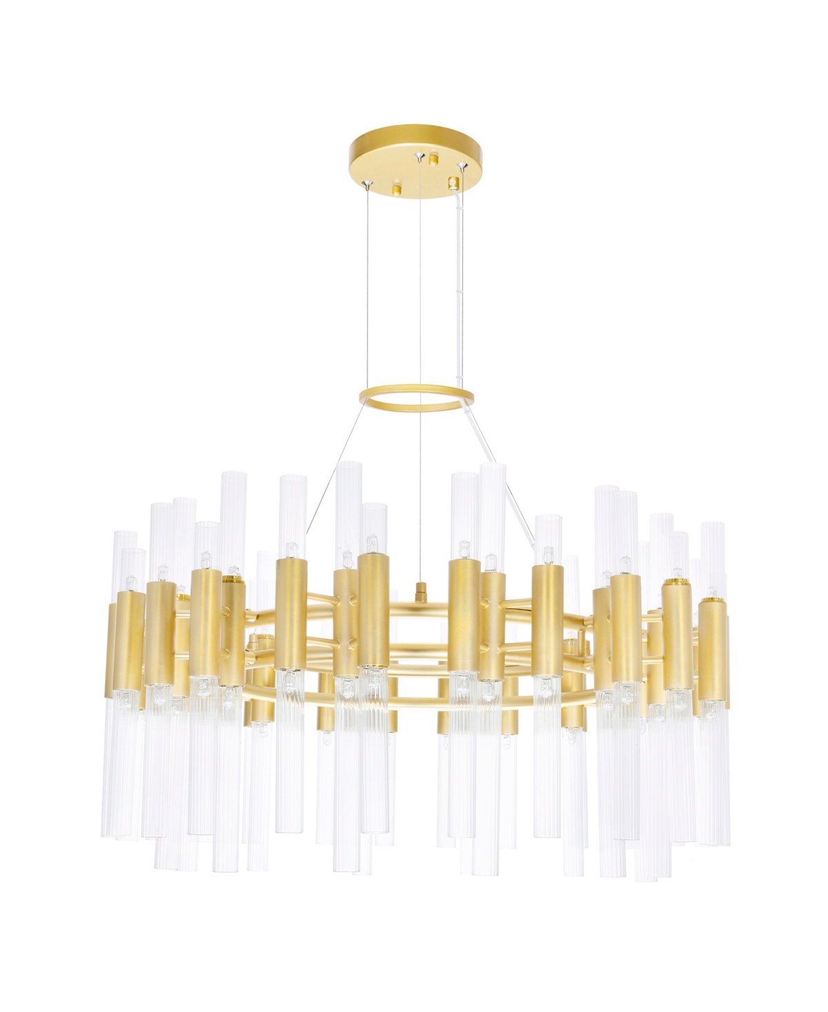Cwi Lighting 18" Metal Orgue 72 Light Chandelier In Satin Gold