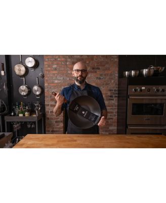 14-Inch Carbon Steel Flat Bottom Wok