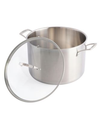 Tri-Ply Stainless Steel Professional Grade Stock Pot w/Lid, 12-Quart