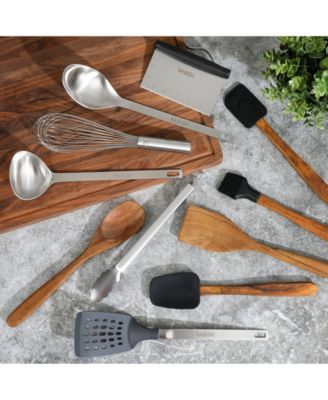 11 Piece Essential Wood, Silicone, and Stainless Steel Tool Set