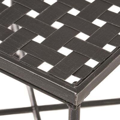 Black Iron End Table Versatile Patio Decor for Any Occasion