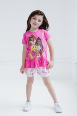 Girls Peplum T-Shirt and Shorts Outfit Set