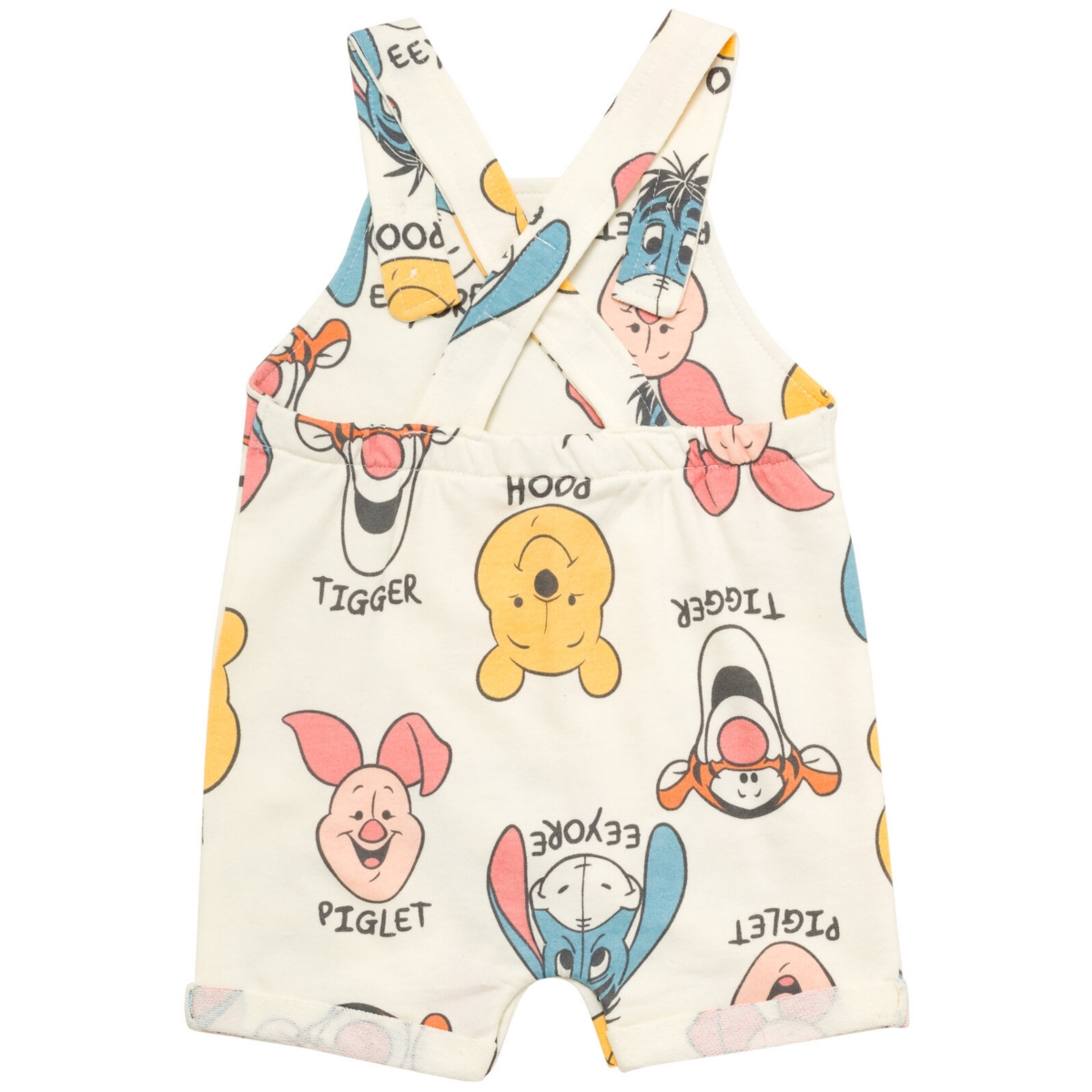 Disney Tigger Winnie theBaby French Terry Short Overalls T-Shirt and Hat 3 Piece Outfit Set to Infant -/ tigger / piglet / eeyore