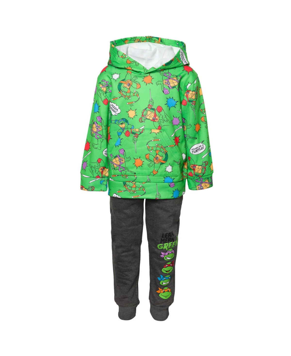 Teenage Mutant Ninja Turtles Boys Fleece Pullover Hoodie and Pants Outfit Set to (2T - 18-20) -/ gray