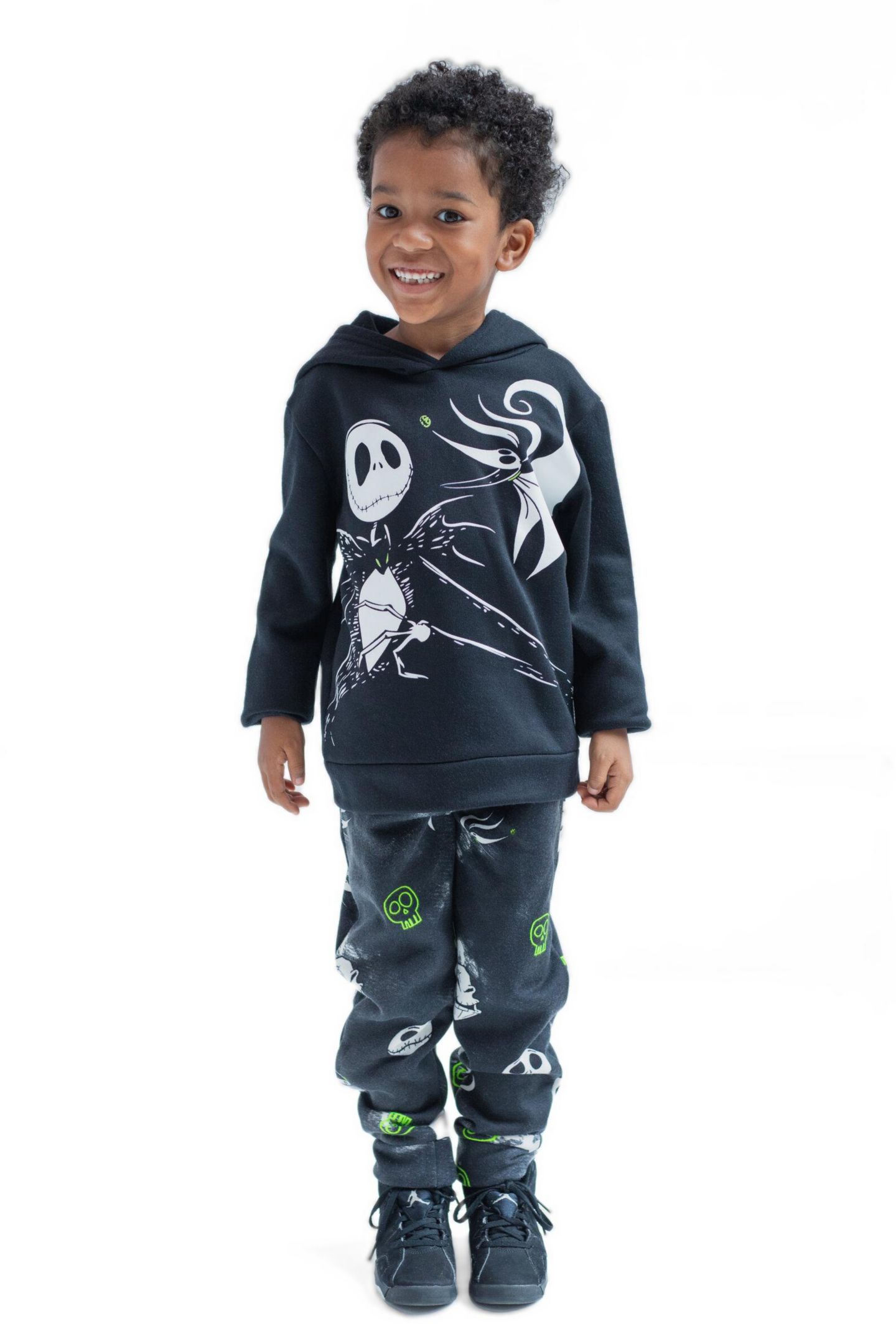 Комплект Nightmare Before Christmas Fleece 2-Piece Hoodie and Joggers Set для мальчиков, цвет: Чёрный — фото 3