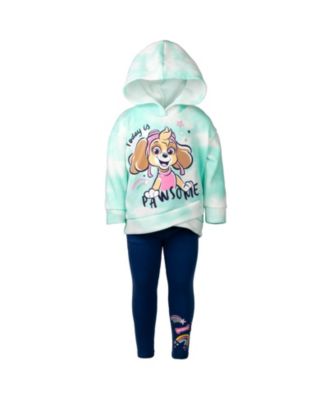 Girls Pullover Crossover Fleece Hoodie and Leggings Outfit Set