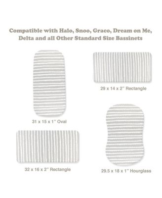 Baby Bassinet Sheet Set for Boy and Girl, 5 Pack, Universal Fitted for Oval, Hourglass & Rectangle Bassinet Mattress, Fitted Sheets.