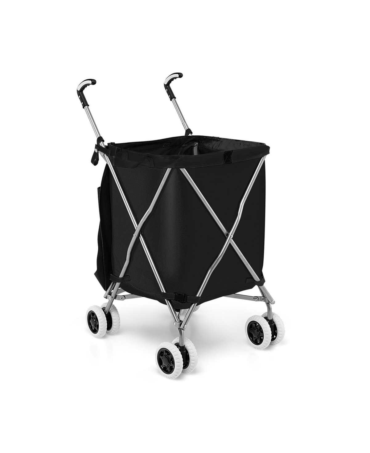 Skonyon Folding Shopping Utility Cart with Water-Resistant Removable Canvas Bag