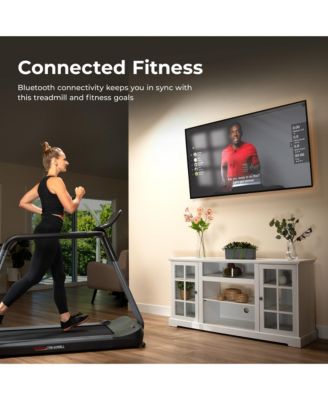 Endurance Cardio Running Walking Treadmill with Extended Safety Handrails, Low Wide Deck and SunnyFit App Bluetooth Connectivity