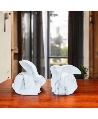 Decorative Rabbit Figurine Delightful Home Decor Accent (Set of 2)