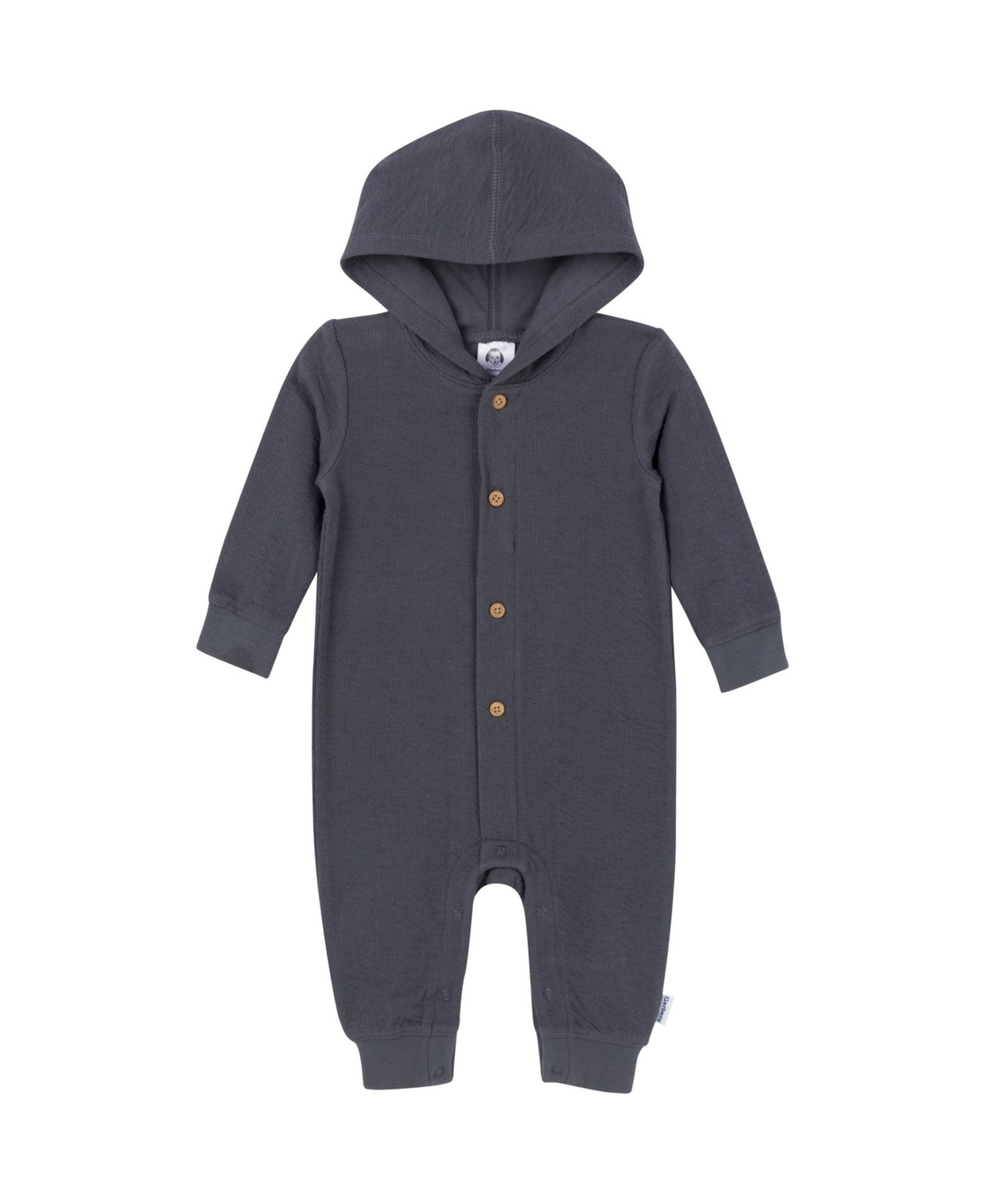 Комбинезон Gerber Hooded, Charcoal для мальчиков-малышей, цвет: Угольный — фото 1