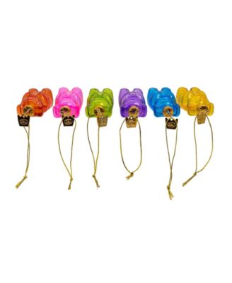 Noble Gems Glass Gummy Bear Ornaments 6-Piece Set