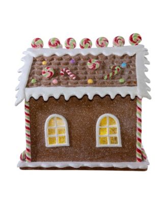 8.46-Inch Battery Operated LED Lighted Gingerbread Lollipop Shop