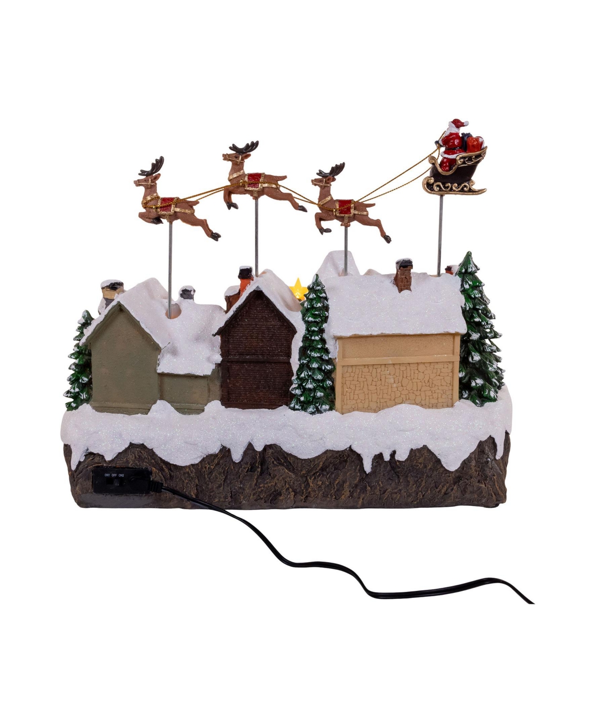 Kurt Adler 7.3-inch Battery Operated Multicolor Led Lighted Musical Santa And Sleigh Table Piece In Multicolored