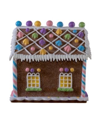 8.07-Inch Battery Operated LED Lighted Gingerbread Bubblegum Factory
