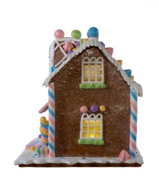 8.07-Inch Battery Operated LED Lighted Gingerbread Bubblegum Factory