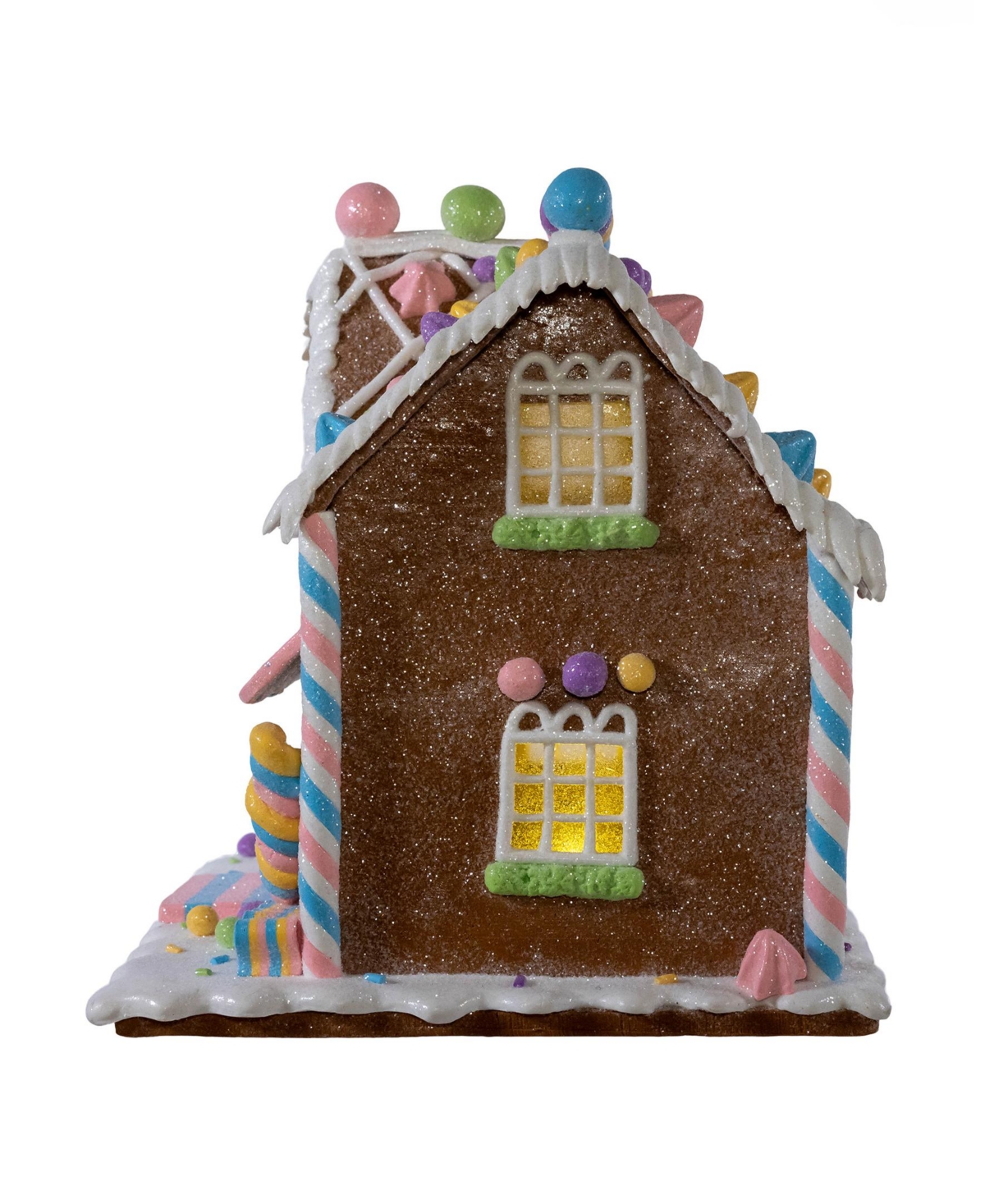 Kurt Adler 8.07-inch Battery Operated Led Lighted Gingerbread Bubblegum Factory In Multicolored