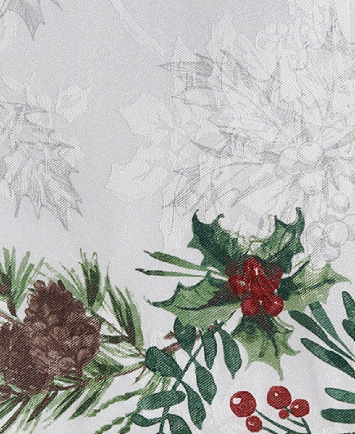 Elrene Holly Berry Flourish Holiday Fabric Rectangle Tablecloth, 102"x 60" In Multi
