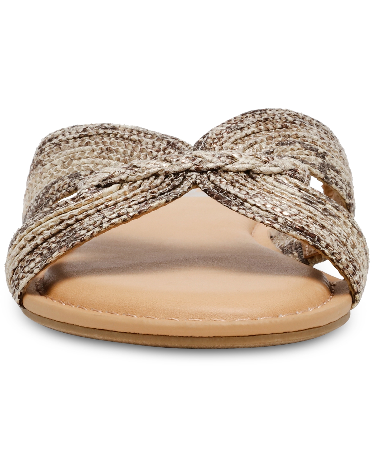 Dv Dolce Vita Women's Geeya Raffia Criss Cross Strap Flat Slide Sandals