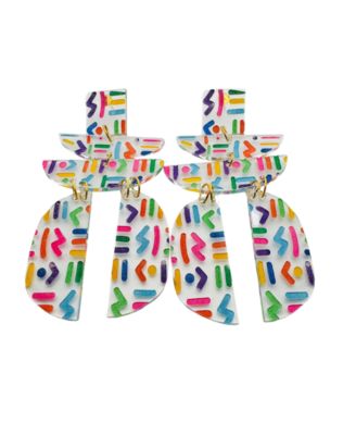 Swanky Designs Geometric Dangle Earrings - Multi 38$