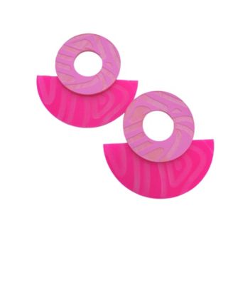 Swanky Designs Half Moon Earrings - Baby Pink 38$