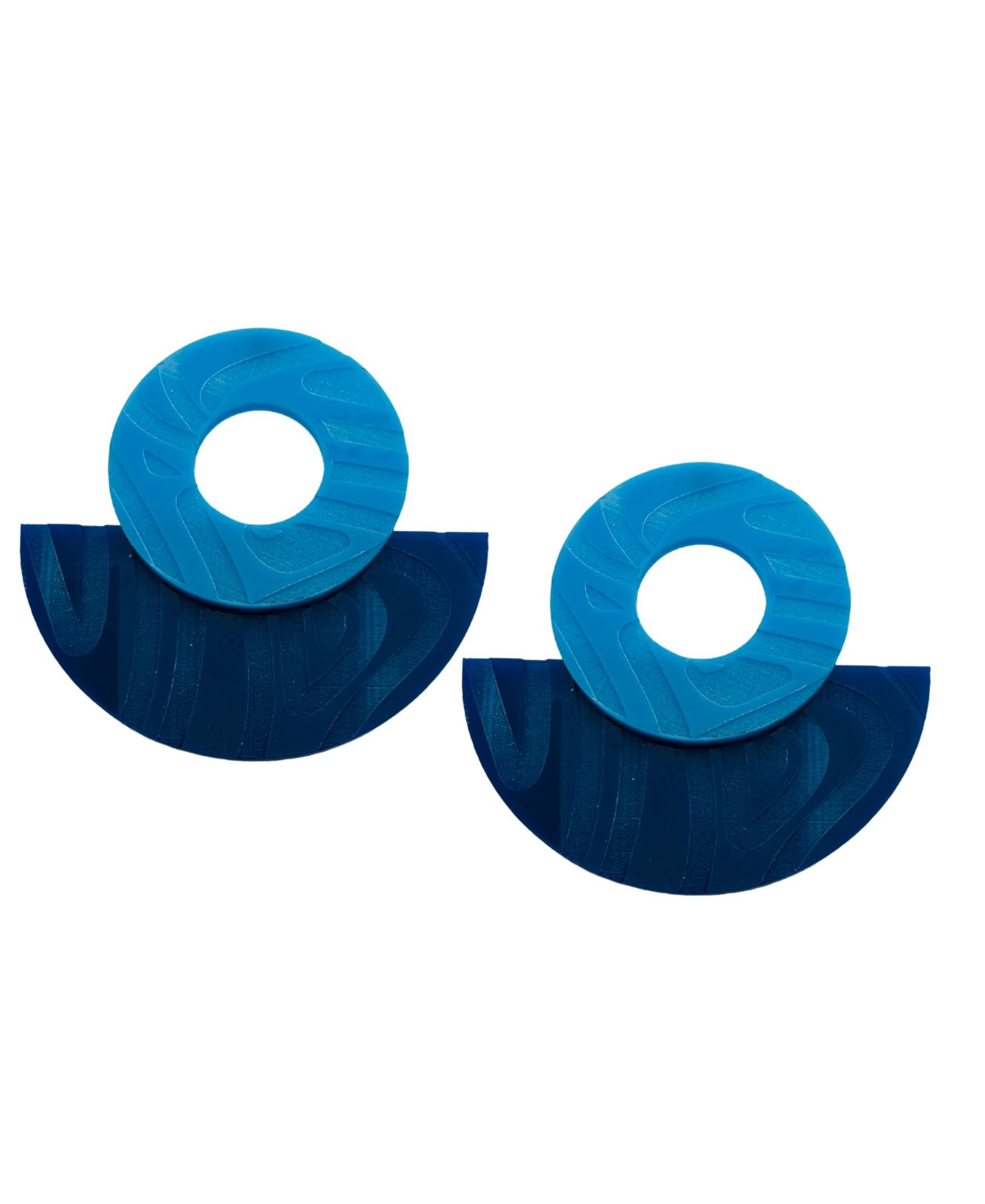 Half Moon Earrings - Light Blue