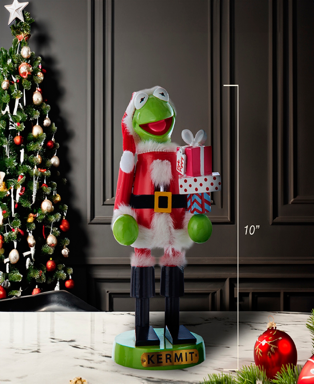 Kurt Adler 10-inch Disney Kermit The Frog Nutcracker In Green