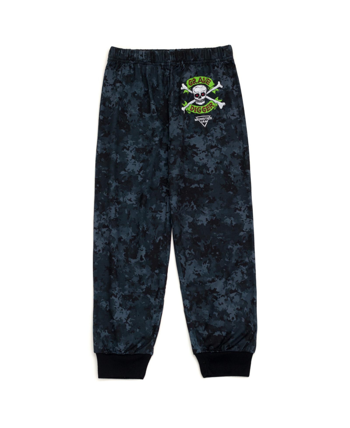 Monster Jam Toddler Boys Pullover Pajama Shirt and Pants Sleep Set toEl Toro Loco Megalodon - Grave digger