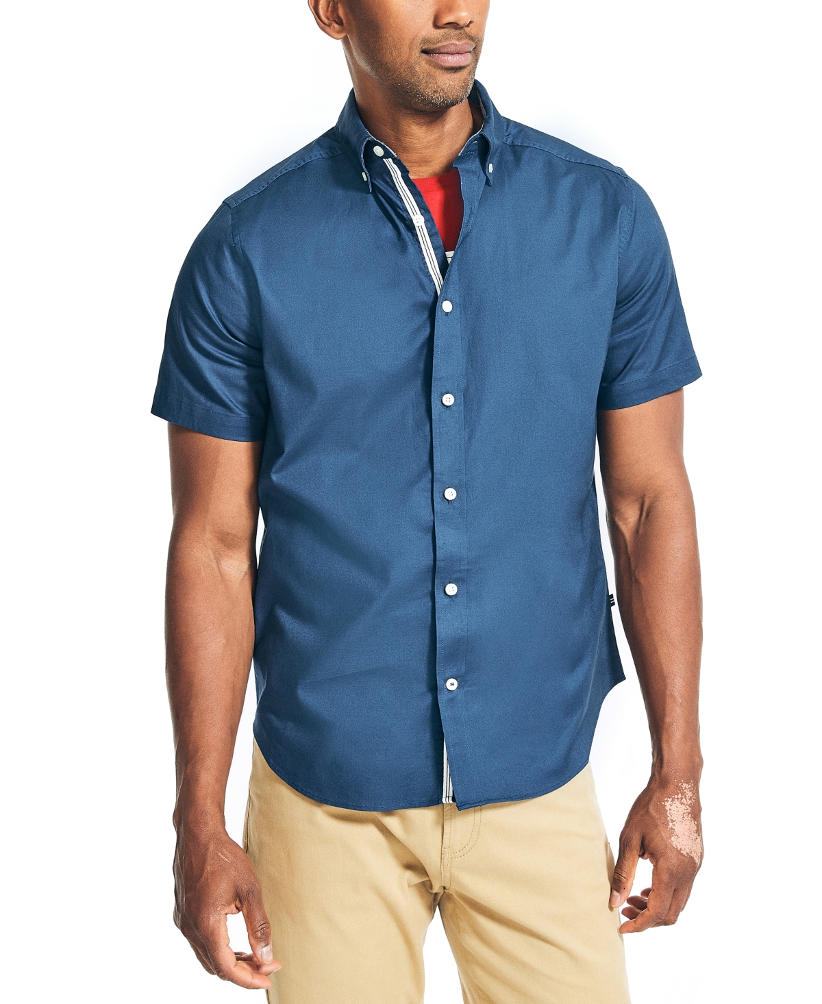 Nautica Men's Oxford Short-sleeve Shirt In Bright White