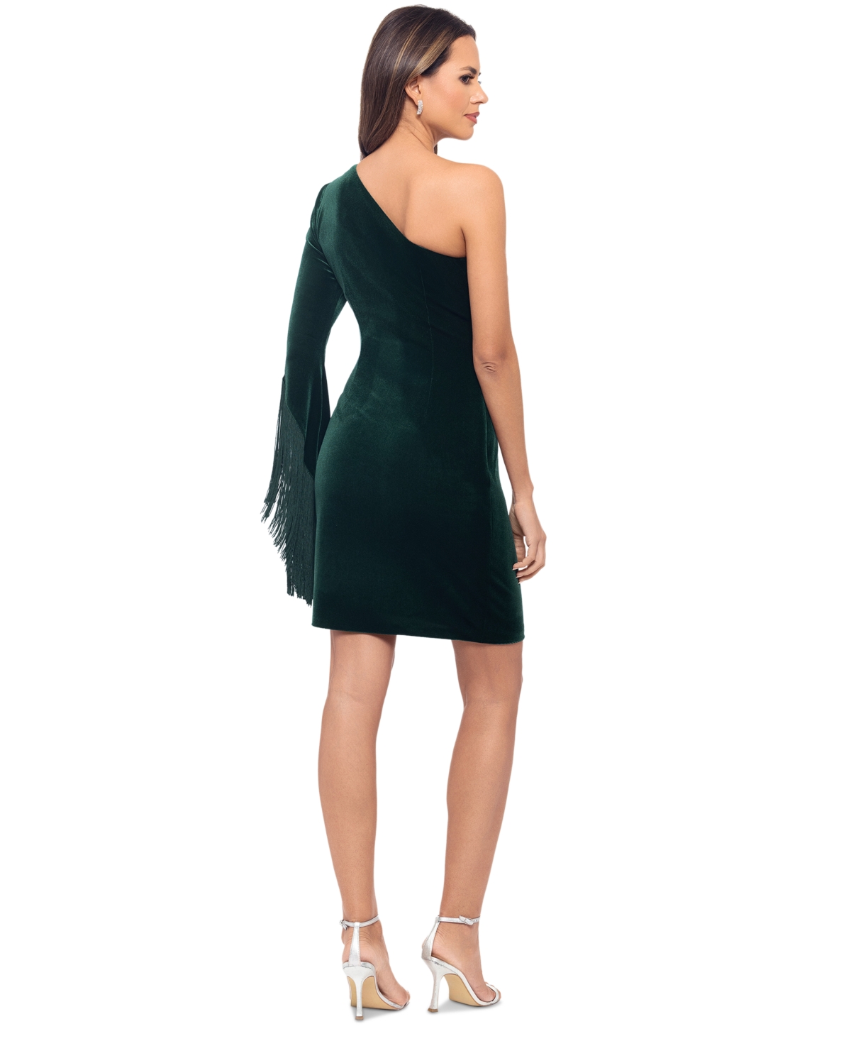 Betsy & Adam Women's Velvet One-Shoulder Dress