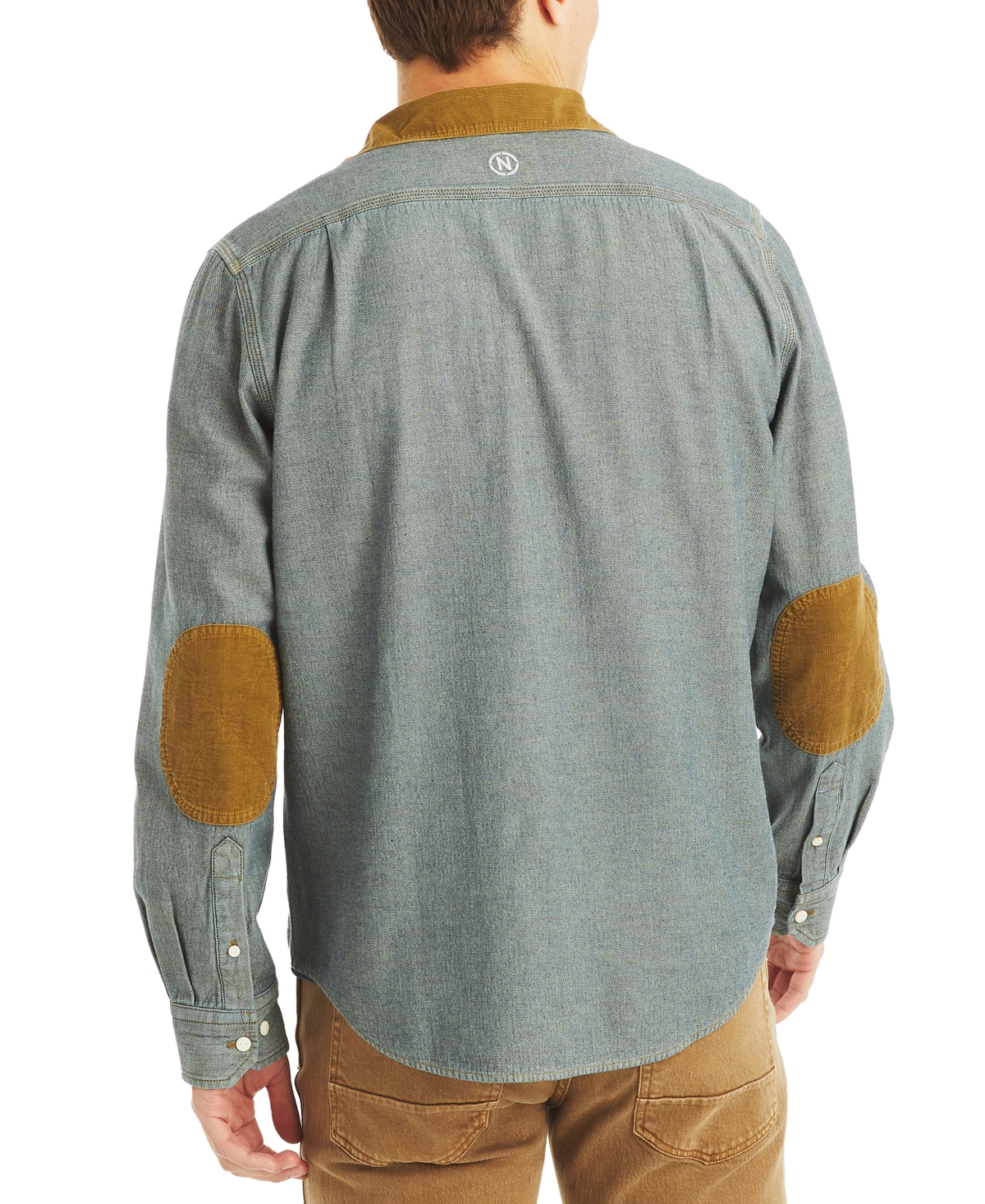 Nautica Men's Corduroy Denim Long-Sleeve Shirt
