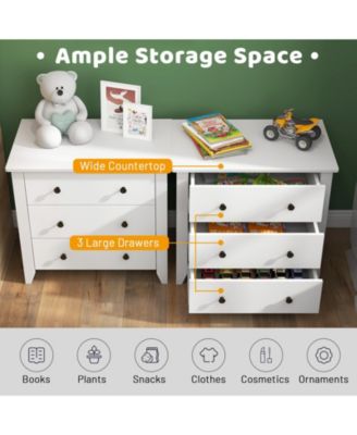 3 Drawer Dresser Chest of Drawers Bedside Table For Bedroom