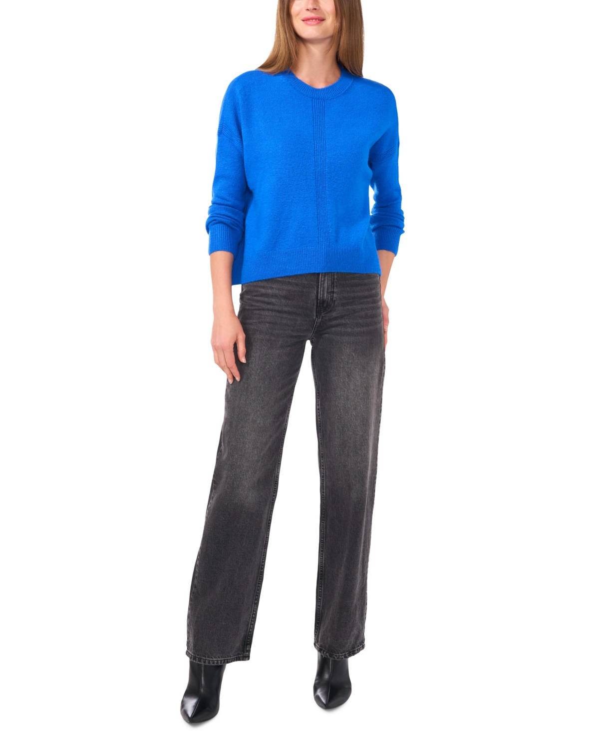 Vince Camuto Women's Ribbed Crewneck Long-Sleeve Sweater