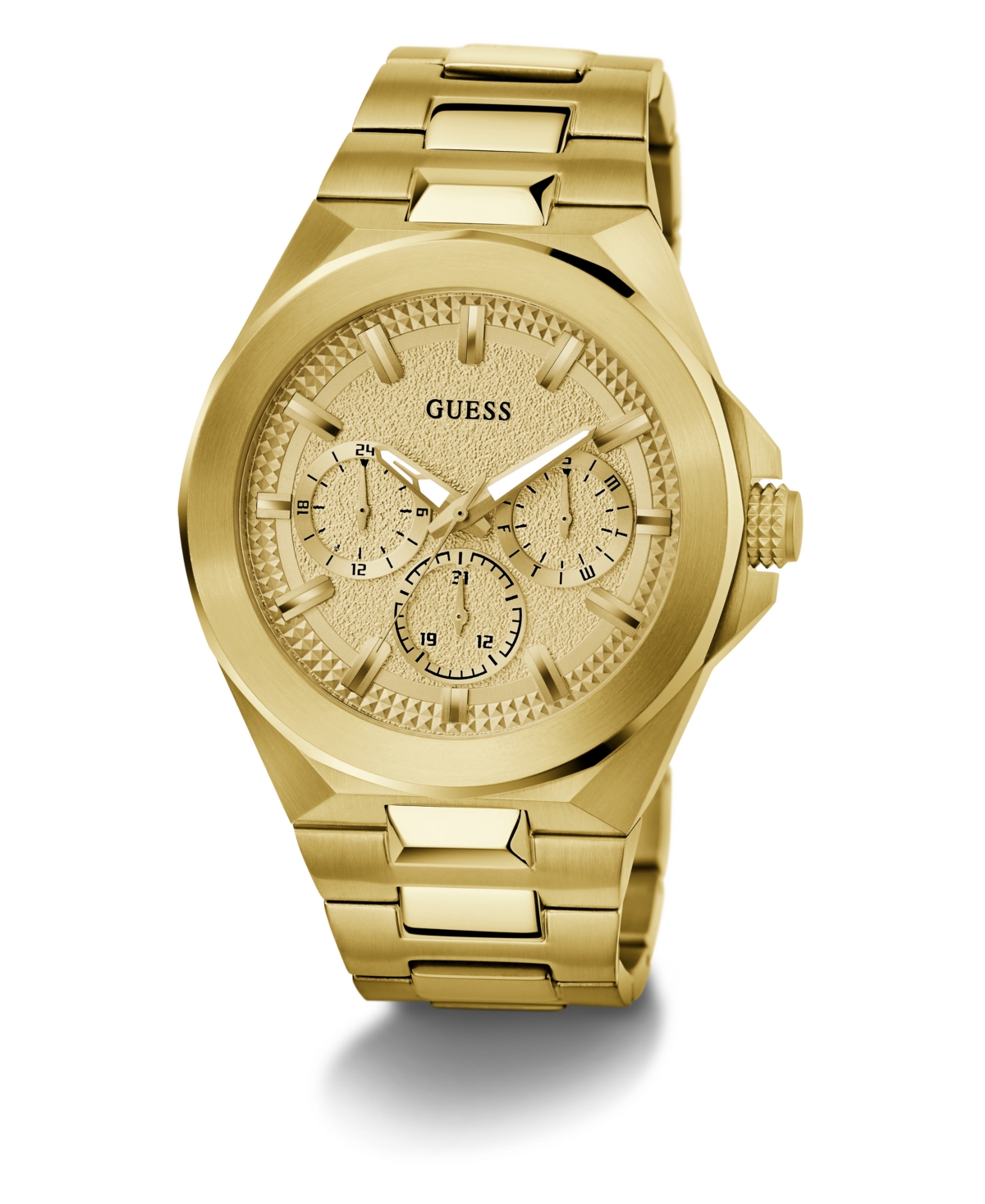 Guess Men's Multi-function Gold Steel Watch 46mm In Gold