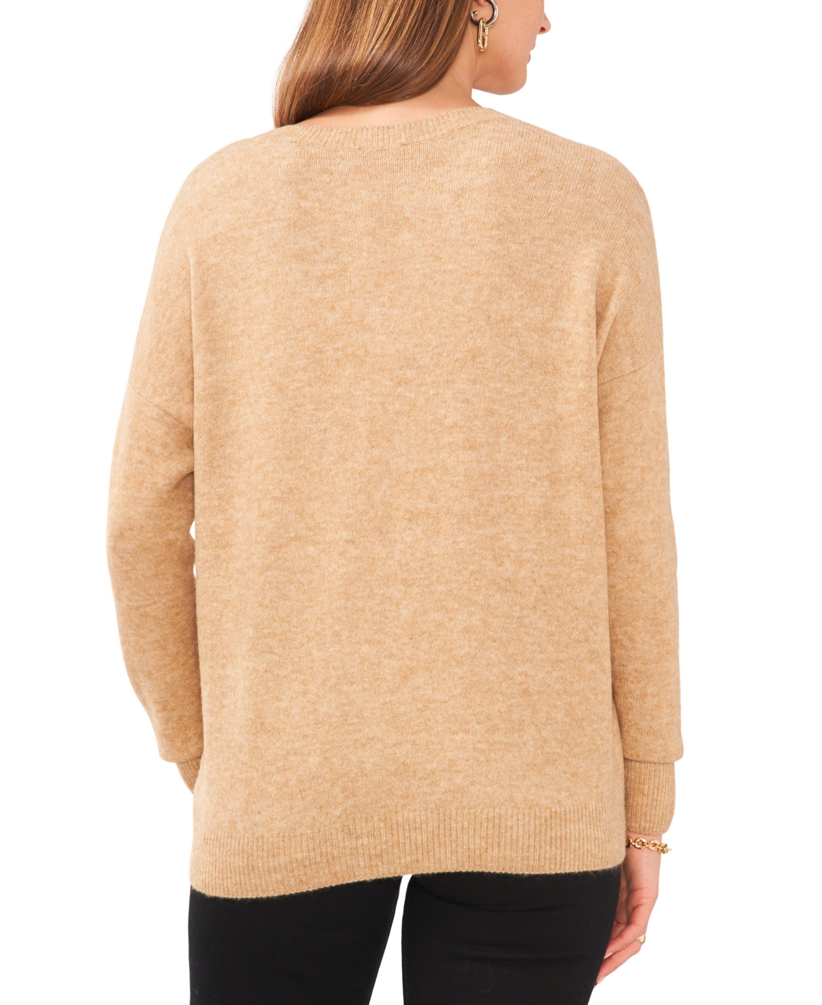 Vince Camuto Women's Dropped-Shoulder V-Neck Sweater
