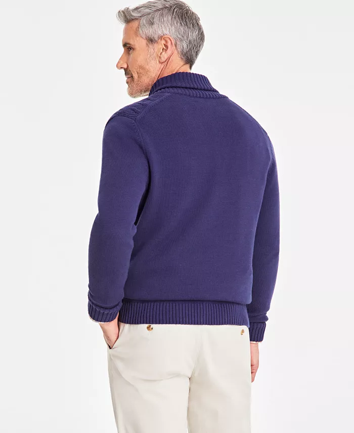 Men's Chunky Shawl Collar Sweater - thumbnail 4