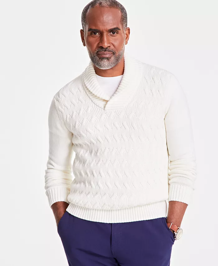 Men's Chunky Shawl Collar Sweater - thumbnail 9